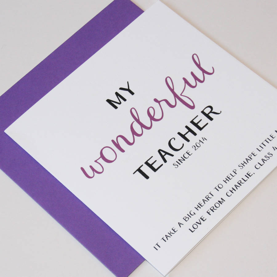 My… Teacher Personalised Greeting Card By The Cornish Card Company 