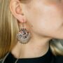 Pink Enamel Asian Indian Boho Danglers Earrings, thumbnail 4 of 8