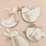 Set Of Four Personalised Wooden Easter Tree Decorations, thumbnail 5 of 7