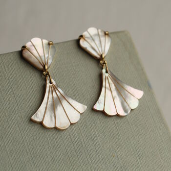 Mermaid Pearl Statement Art Deco Earrings, 4 of 11