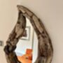 85cm Heavy Teardrop Driftwood Mirror Huge Wooden Wall Decor, thumbnail 8 of 10