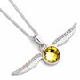 Harry Potter Sterling Silver Golden Snitch Necklace With Crystals, thumbnail 5 of 7