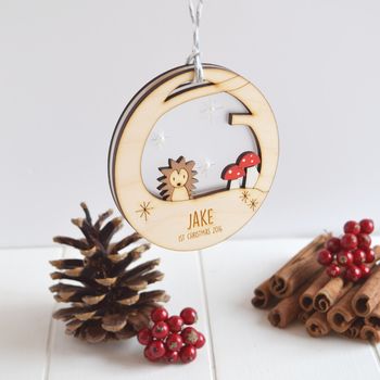 Personalised Baby's First Christmas Hedgehog Bauble, 5 of 7