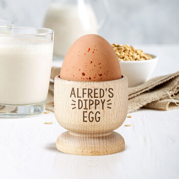 Personalised Wooden Good Egg Cup, 6 of 6