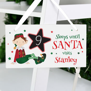 Personalised Elf Christmas Countdown Sign For Kids, 4 of 6