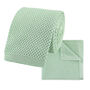 Wedding Handmade Polyester Knitted Pocket Square In Light Sage Green, thumbnail 4 of 7