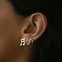 Mismatched Silver Music Note Stud Earrings, thumbnail 1 of 7