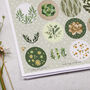 Green Botanical Leaf Circle Sticker Sheet, thumbnail 2 of 2