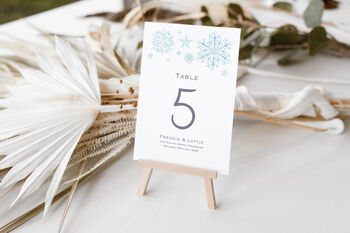 Wedding Table Numbers Winter Snowflake, 2 of 3