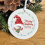 Personalised Christmas Gnome Ornament With Name, thumbnail 1 of 7