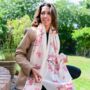 Cherry Blossom Floral Flower Print Scarf In Personalised Gift Box, thumbnail 2 of 4