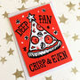 Christmas Card Packs Funny Pizza Cards In Five Or 10, thumbnail 2 of 2