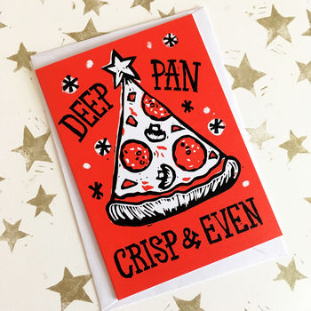 Christmas Card Packs Funny Pizza Cards In Five Or 10, 2 of 2