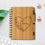 Personalised Eco Bamboo Floral Heart Notebook, thumbnail 1 of 6