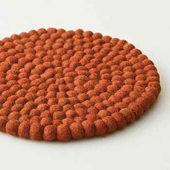Fair Trade Handmade Felt Ball Table Mat Trivet, 3 of 12