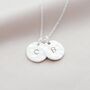 Personalised Hammered Double Initial Disc Necklace, thumbnail 2 of 12