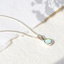 October Birthstone Opal Silver Charm Necklace, thumbnail 1 of 10