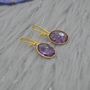 Amethyst Gold Earrings: February Birthstone, thumbnail 2 of 11