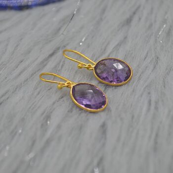Amethyst Gold Earrings: February Birthstone, 2 of 11