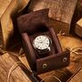 Personalised Dark Brown Genuine Leather Watch Case, thumbnail 8 of 9