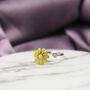White Spinner Sunflower Floral Fidget Daisy Stress Ring, thumbnail 7 of 9