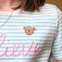 Bear Hug Turquoise Enamel Pin Badge, thumbnail 7 of 11