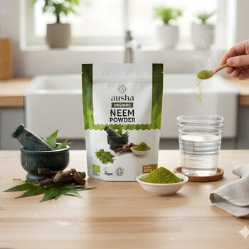 Ausha Organic Neem Leaf Powder 200g UK Certified Organic By Soil Association, 2 of 4
