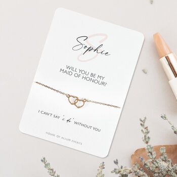 Personalised Name Will You Be My Bridesmaid Bridal Proposal Bracelet, 2 of 5