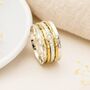 Wide Sterling Silver Cubic Zirconia Spinner Ring, thumbnail 4 of 11