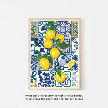 Lemons Over Tiles Art Print, 2 of 5