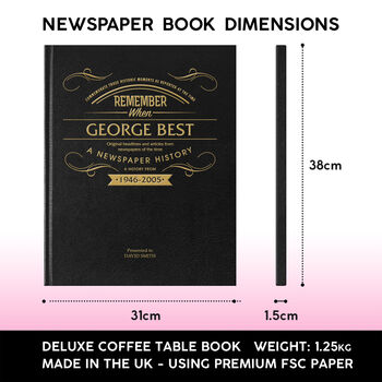 George Best Personalised UK Sports Gift Newspaper Book, 4 of 4