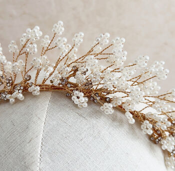 Gold Gypsophila Bridal Crown, 5 of 5