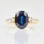 18ct Gold Blue Oval Sapphire Engagement Ring, thumbnail 2 of 4