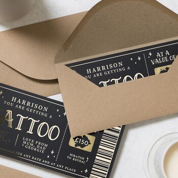 Personalised Tattoo Gift Voucher For Him 21st Birthday, 6 of 9
