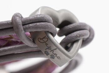 Personalised Leather Memorial Bracelet With Heart Urn Pendant For Remembrance And Bereavement, 7 of 11