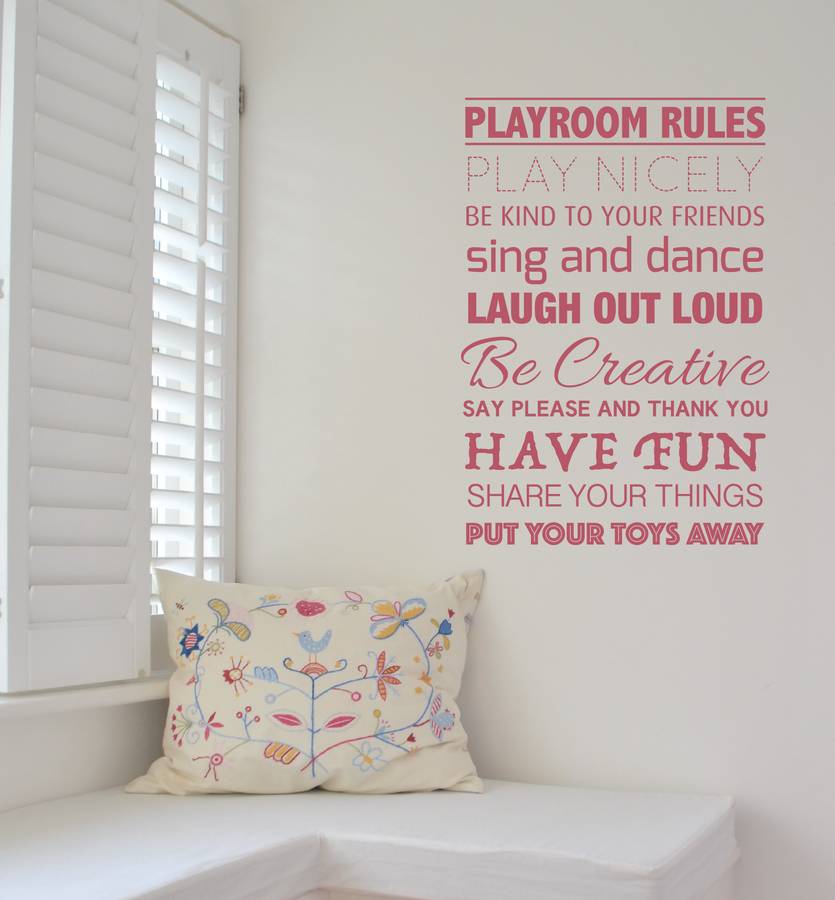Personalised Playroom Rules Wall Sticker, 1 of 2