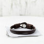 Personalised Monogram Silver And Leather Bracelet, thumbnail 3 of 6