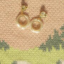 Hammered Heart Pearlescent Loop Dangle Earrings, thumbnail 2 of 2