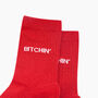 Bitchin Combed Cotton Glitter Socks In Red, thumbnail 2 of 4