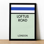 Loftus Road Monopoly Qpr Football Print, thumbnail 1 of 2