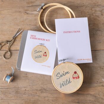 Mini Wild Swimming Embroidery Kit, 2 of 3