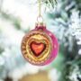 Set Of Indented Vintage Style Heart Baubles, thumbnail 2 of 6