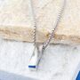 Silver Rectangle Custom Pendant Chain Necklace For Men And Women, thumbnail 3 of 12