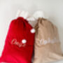 Personalised Embroidered Name Plush Christmas Santa Sack, thumbnail 2 of 4