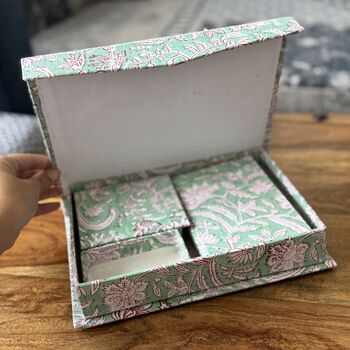 Stationery Gift Set | Keepsake Box | Blockprint Cotton, 3 of 12