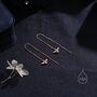 Sterling Silver Bumble Bee Threader Earrings, thumbnail 6 of 9