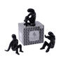 Set Of Three Black Glass Yoga Pose Ornaments, thumbnail 1 of 2