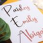 Custom Foil Name Vinyl Decals, Wedding Favor Tags And Flute Decor, thumbnail 7 of 10