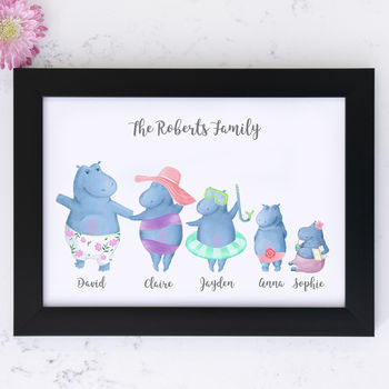 Personalised Hippo Family Art, 3 of 7