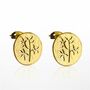 24kt Gold Plated Large Stud Earrings, thumbnail 5 of 6